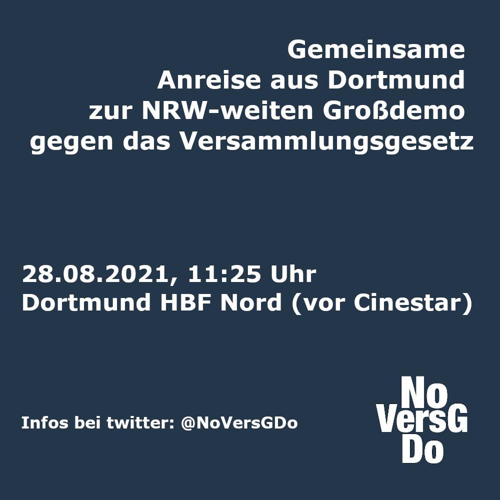 Wir danken allen, die heute mit uns gegen den Angriff auf die #Versammlungsfreiheit demonstriert haben. Am 28.08. machen wir in #Düsseldorf weiter. Reist mit uns zur Demonstration von <a href="/VersGNRWstoppen/">Bündnis Versammlungsgesetz NRW stoppen!</a>! #VersGNRWStoppen #NoVersGNRW #Dortmund