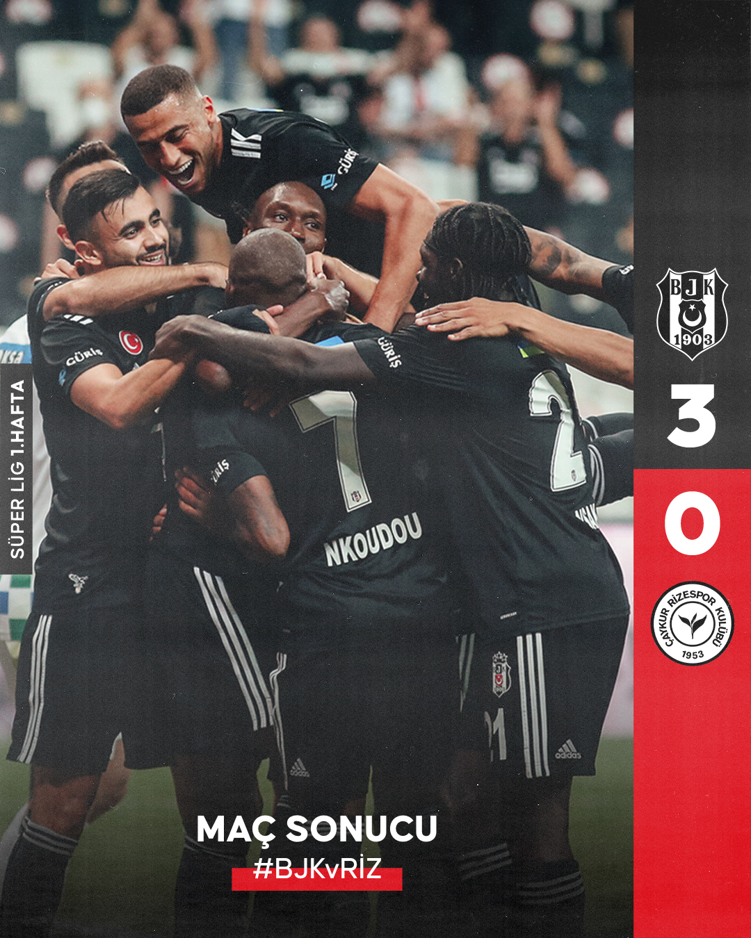 Beşiktaş Rizespor'u 3-0 Yenerek Lige Giriş Yapmıştı