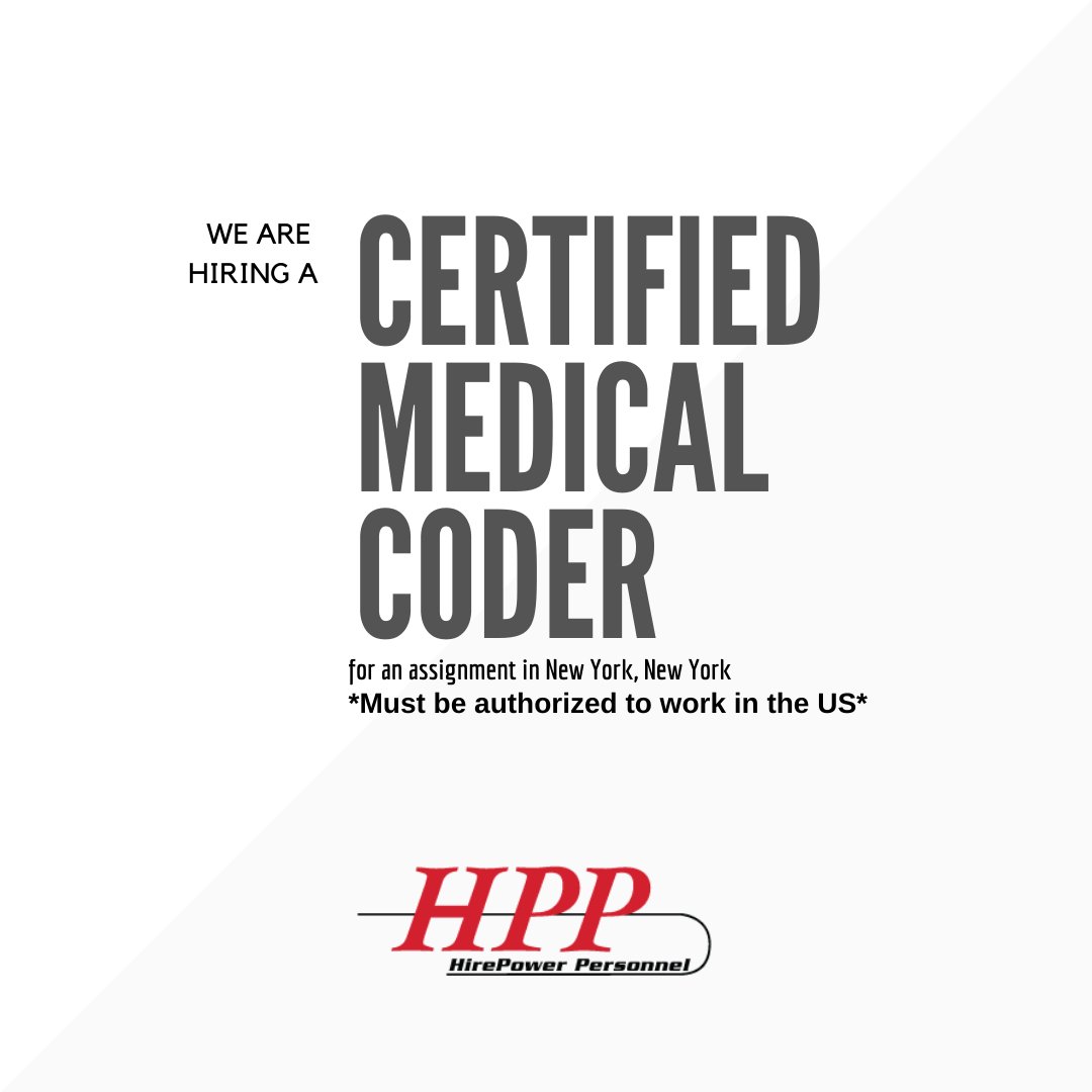 HPPStaffing's tweet image. We are hiring a Certified Medical Coder for an assignment in New York, New York , to apply and for more information please visit the following link: portal.dynamicsats.com/JobListing/Det…
#CertifiedMedicalCoder #working #jobopportunity #wearehiring #Hiring #Work #jobssearch #Newyork