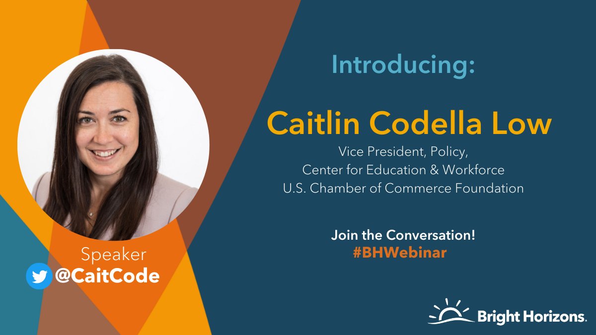 Bright Horizons (@brighthorizons) on Twitter photo 🔊Excited to announce that <a href="/CaitCode/">Caitlin Codella</a> will be speaking at our Resetting the Workplace #BHWebinar! She joins us from <a href="/USCCFoundation/">U.S. Chamber of Commerce Foundation</a> as VP of Policy for the Center of Education and Workforce. Register to hear what she has to say about the #ReturnToOffice: bh.social/3wTtCT3 🔊Excited to announce that <a href="/CaitCode/">Caitlin Codella</a> will be speaking at our Resetting the Workplace #BHWebinar! She joins us from <a href="/USCCFoundation/">U.S. Chamber of Commerce Foundation</a> as VP of Policy for the Center of Education and Workforce. Register to hear what she has to say about the #ReturnToOffice: bh.social/3wTtCT3