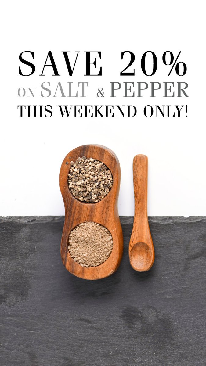 SavoryOmaha's tweet photo. Attention customers!! Need to stock up on Salt and Pepper products? Stop by this weekend for 20% off all Salt and Pepper Items! (Sale Aug 13th,14th, and 15th, 2021). https://t.co/5uH1n1hkXp