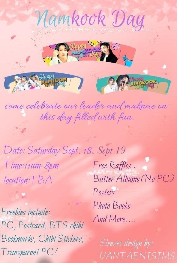 RMIsMyBias4's tweet photo. ✨Save the date✨
Namkook day Cupsleeve event NYC!

📌TBA
⏰11am-8pm
🗓September 18 , September 19

Sleeves have been ordered! We went back to our old manufacturer so we know they will arrive on time! 

Hope to see you all there and will update you all on more information !☺️ https://t.co/FuHkySdHVq