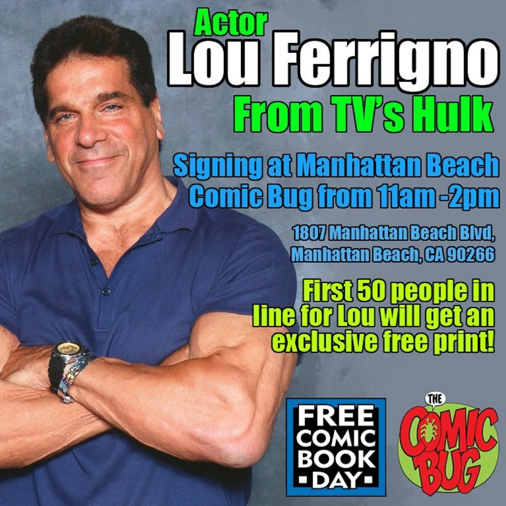 @nguyeningit @CharlesStickney @TonyFleecs Join us for both days! Saturday we also have legend @LouFerrigno dropping in 11-2p! Don't forget about our special #StrayDogscomic variant with proceeds going to a local dog rescue!