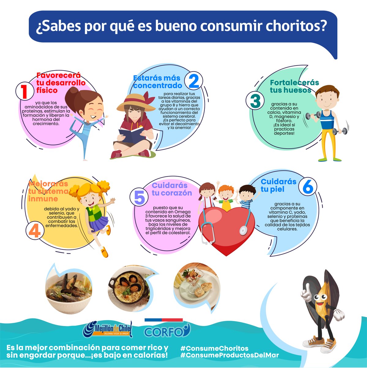 MejillondeChile's tweet photo. Te invitamos a q este fin de semana consumas y disfrutes productos de nuestro mar. Estamos seguros que cuando sepas todos los beneficios que poseen los #choritos, vas a incluirlos en tu dieta. Atrévete con esta"Trilogía de Choritos" y deleita a tu familia: https://t.co/nVOvoHiAJT https://t.co/k08FOqS7i7
