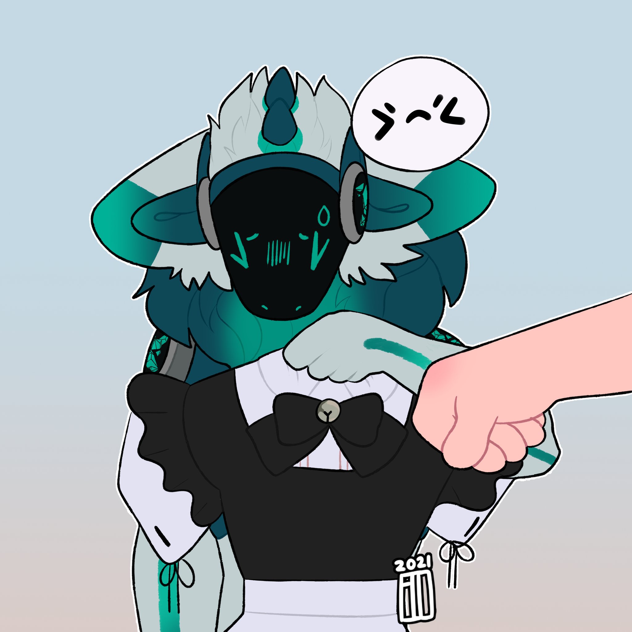 Flowfell on X: Pet your nearest protogen Shaded fullbody