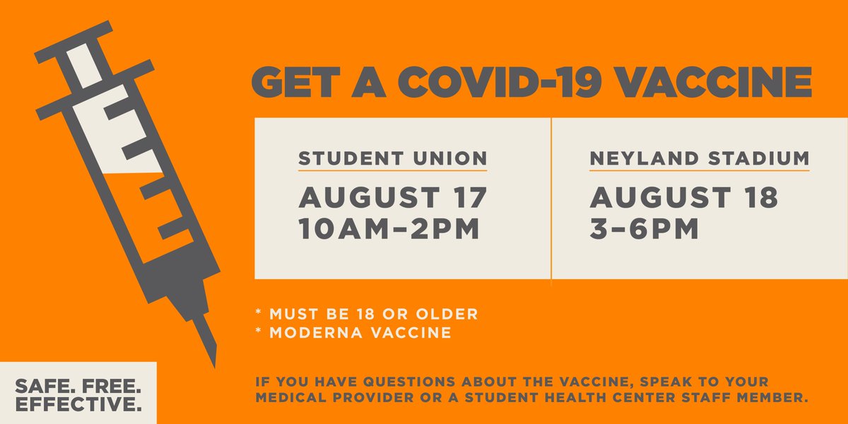 ✅ Come to Neyland
✅ Get vaccinated
✅ Help keep yourself and others safe
#VolsGetVaxed tiny.utk.edu/neyland-clinic