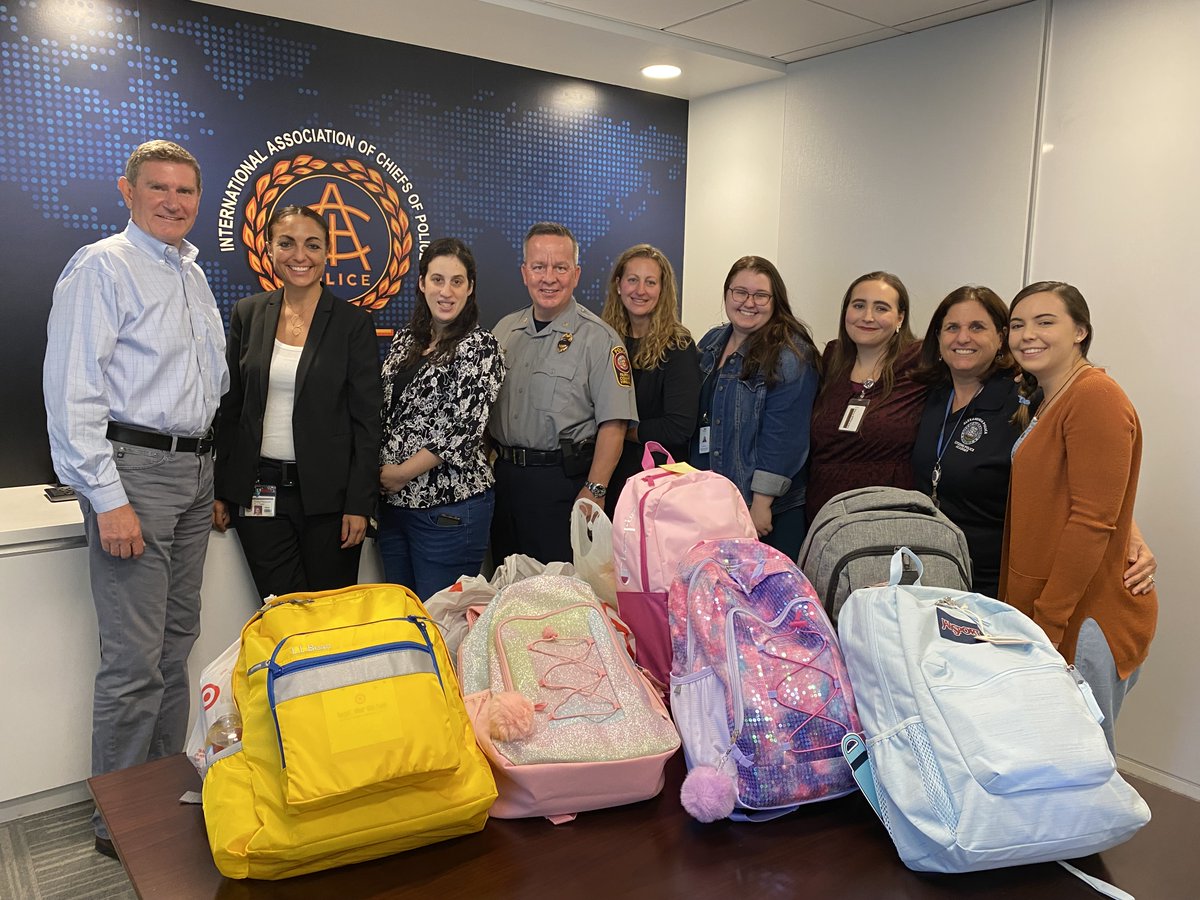 Big thanks to <a href="/TheIACP/">The IACP</a> for adopting 12 children as part of our Adopt-A-Child Back to School initiative. Donations go to child victims of domestic &amp; sexual violence. This year, +100 kids will head back to class with help from this effort organized by our Victim Services Division.