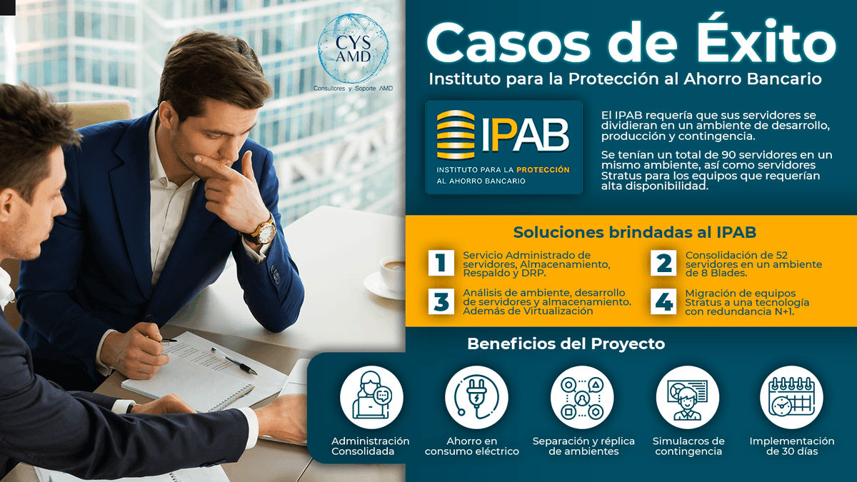 CYS_AMD's tweet photo. Hemos trabajado muchos años con el IPAB. Queremos presentarte uno de nuestros proyectos más recientes con ellos. Conoce este caso de éxito.
Grandes soluciones para grandes proyectos.

#casodeexito #solucionesti #cysamd https://t.co/HLT6o8VXaJ
