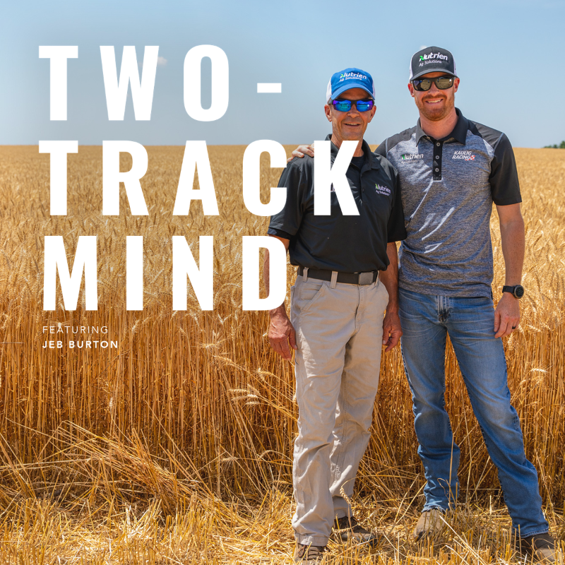 NutrienAgRetail's tweet photo. This time next week … 👀

@JebBurtonRacing and @WardBurtonWBWF stop by Kentucky to learn more about #SustainableAg soy and wheat production before heading to Music City to take the track. 

Tune into the newest episode of #TwoTrackMind launching next Thursday!