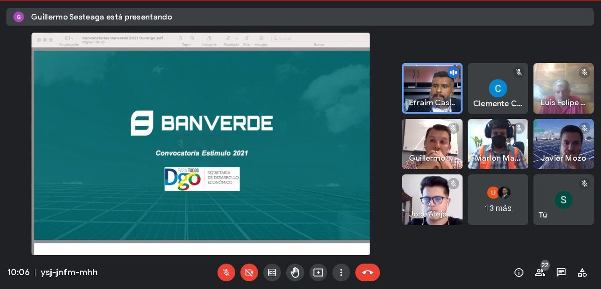 SedecoGobDgo's tweet photo. Con las acciones impulsadas por @gobdgo para promover y fomentar el uso de energías renovables, se llevaron a cabo los webinars informativos del programa “6 meses de energía gratis” en colaboración con #Banverde y la participación de más de 40 empresas. https://t.co/kjseSh9Ttz