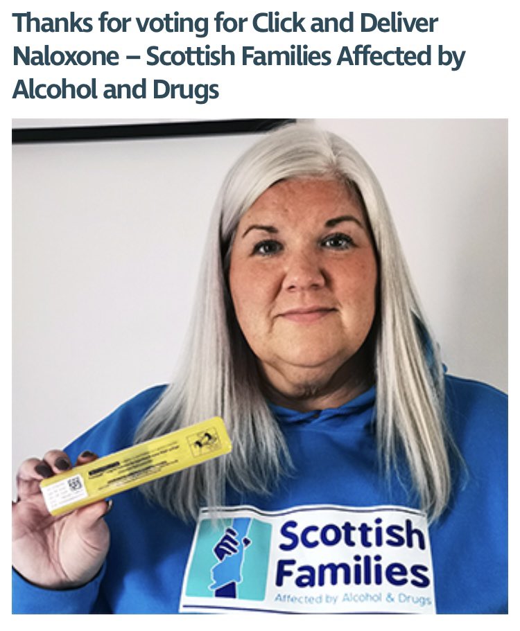 🤓 PLEASE PLEASE PLEASE Can i kindly ask you to take less than 60 Seconds to vote for my #awesome pals @ScotFamADrugs who have been #nominated as #finalists in the #ScottishCharity #Awards 💛 #SFAD’s #Click & #Deliver #Naloxone project has been #LifeSaving & your vote matters 🙏