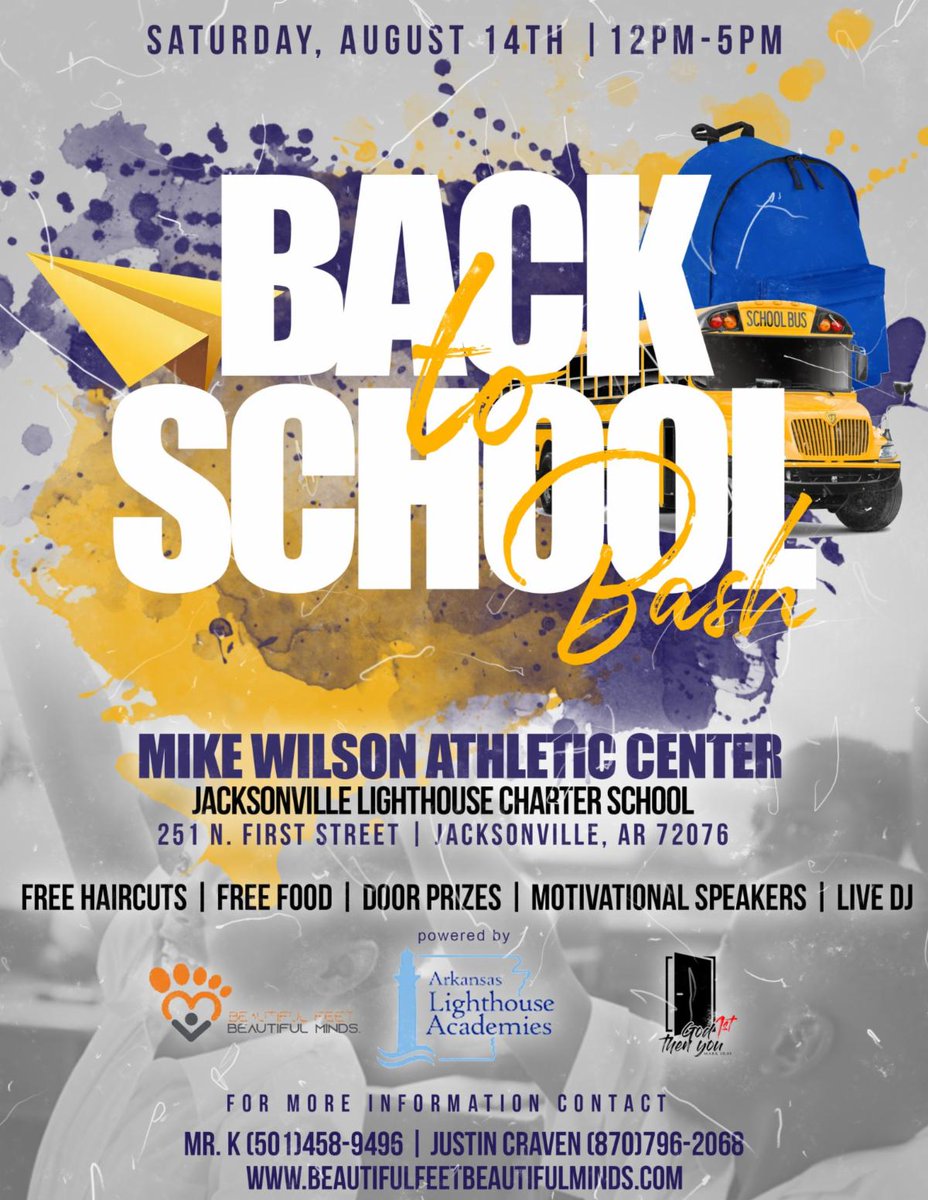 AR Kids Read is proud to serve as a book sponsor for the Back to School Bash tomorrow, Saturday, August 14th from 12 pm - 5 pm!  Please check the flyer for additional details and location info. #ARKidsRead #WeReadTogether