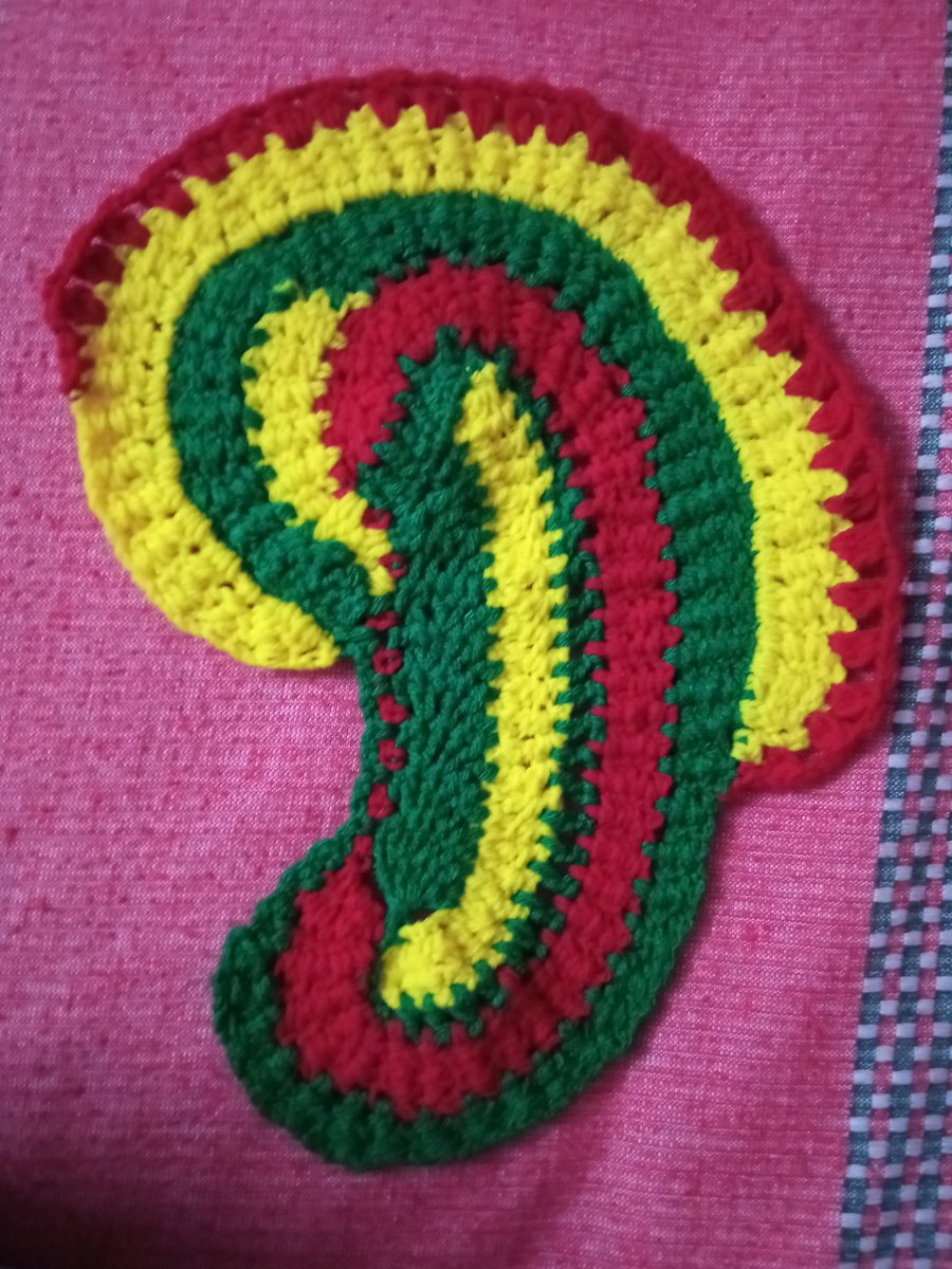 Abhadra7's tweet photo. I had shared a mirror image of this and people saw shapes in it. My son saw an #elephanthead, and now, that's all that I can see. He even suggested adding two ears, which I refused. #perspectives 😄 #crochet #WorldElephantDay https://t.co/TRK91SItcv