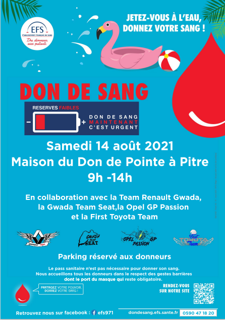 Prefet971's tweet photo. #DonDuSang🔴L’Etablissement Français du Sang #Guadeloupe lance à nouveau un appel d’urgence car les réserves de produits sanguins sont très faibles.

📅RDV ce samedi 14 août de 9h à 14h à la MaisonduDon de #PointeàPitre à côté du CHU. https://t.co/rhgvm6KK5M