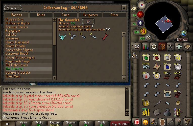 Kahaizzz's tweet photo. Gauntlet completed at 595 KC (till I want the helm lol) https://t.co/6SNAdvhiOV