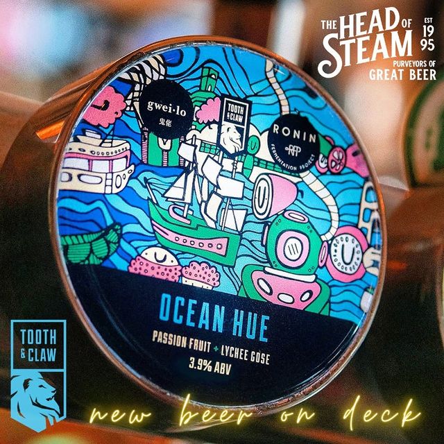 HOS_Sheffield's tweet photo. NOW POURING IN SHEFFIELD
_
Introducing Ocean Hue
This passionfruit and lychee gose comes from a collaboration by @ToothClawBrew x #gweilobeer x #roninfermentationproject
•
#oceanhue #beercollaboration #passionfruit #lychee #gose #firstpour #hossheffield #theheadofsteam https://t.co/o3883VQkwX