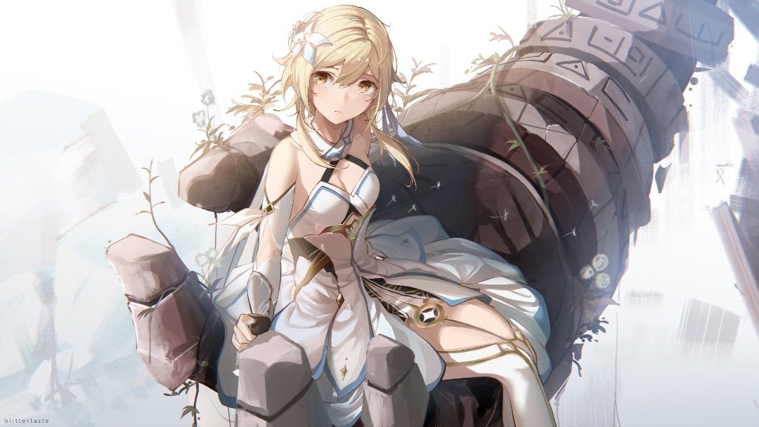 As of late, she does not get carried around by her guards anymore.

But now, hunters usually fly above her while she's out