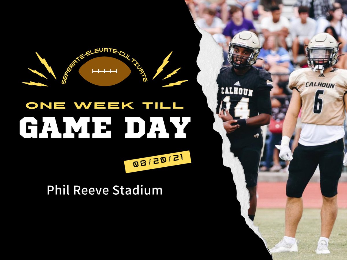 CHSJacketsFB's tweet photo. One week out 😤 #CalhounFootball #SEC https://t.co/B6LmEbfoOG