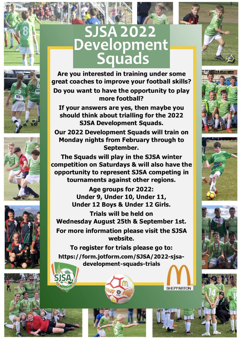 2022 Trial information below. Great time to be involved in a fantastic environment focused on development. Any questions please email me td@sjsa.com.au