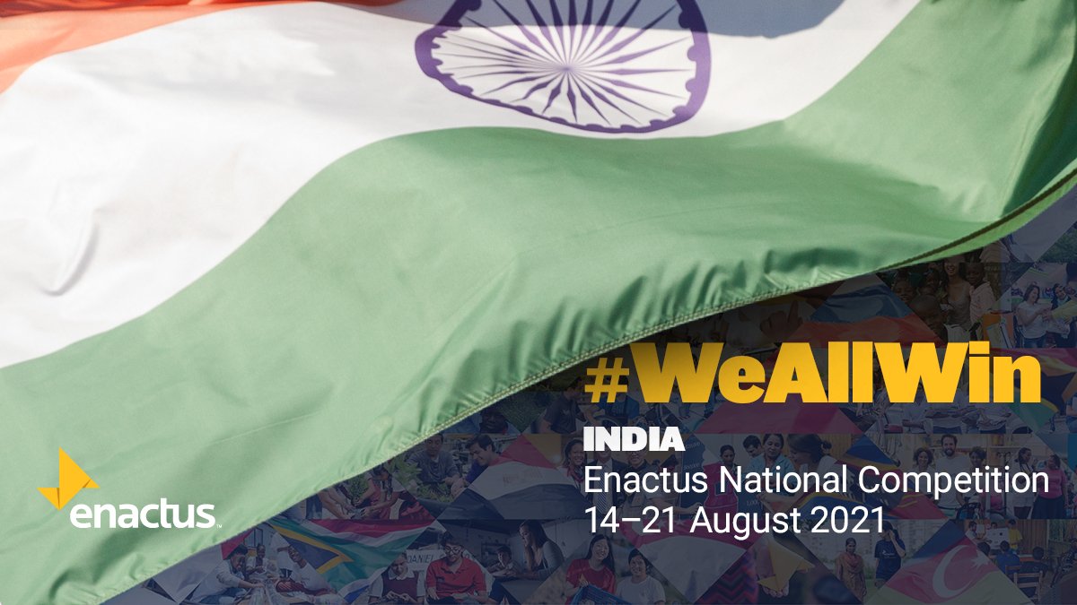 enactus's tweet photo. Good luck to all teams competing in the Enactus India National Competition taking place virtually today! 

#WeAllWin #PassionOnPurpose https://t.co/PaKAzHK7KZ
