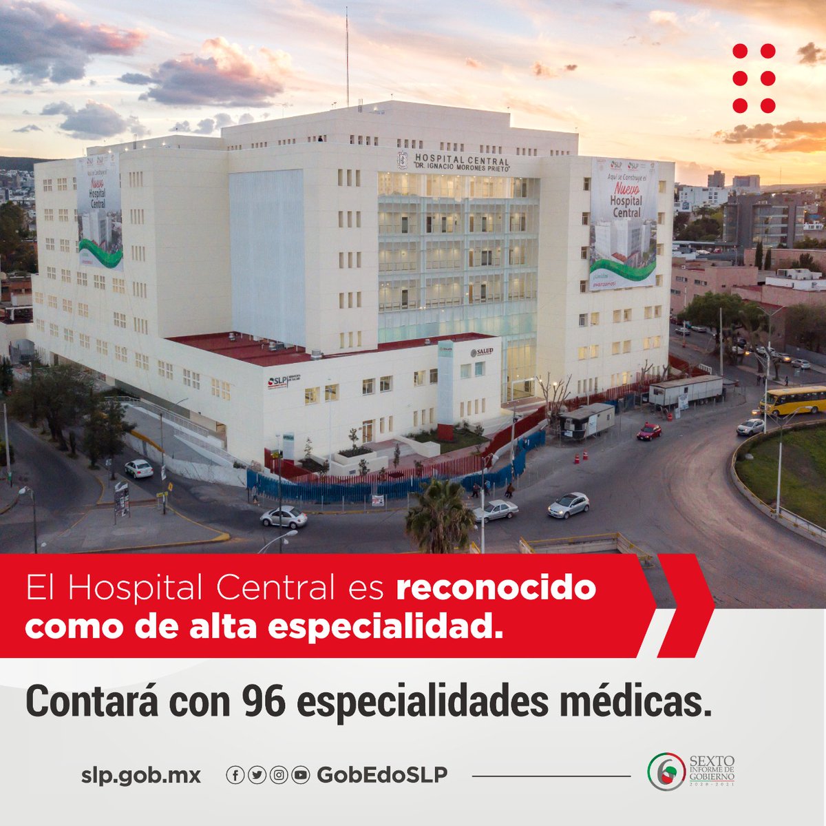 Fortalecimos la infraestructura de los Servicios de Salud modernizando el Hospital Central, el cual hoy es reconocido como de Alta Especialidad.
#InformeJMCarreras