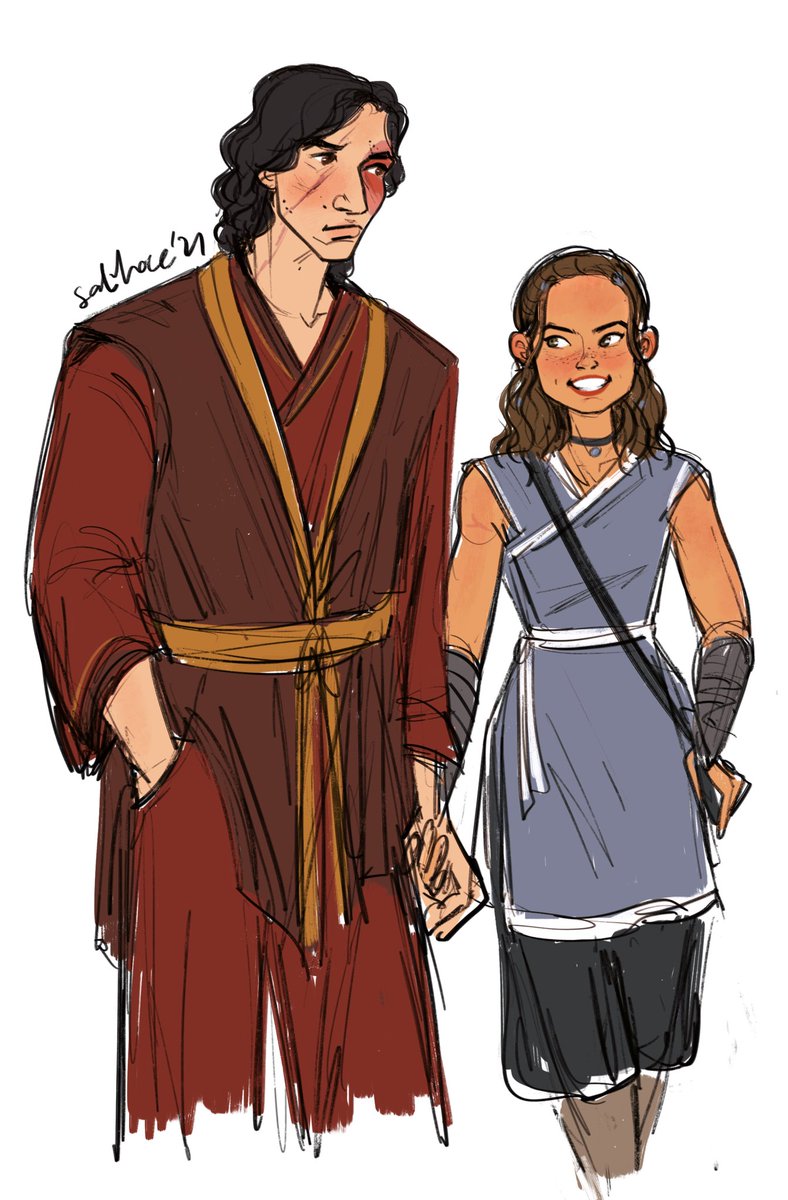 buriedbloom's tweet photo. because of who i am as a person, i couldn’t rest until i made reylo dress up as zutara and zutara dress up as reylo for halloween 😌 https://t.co/ivli0v7Bum
