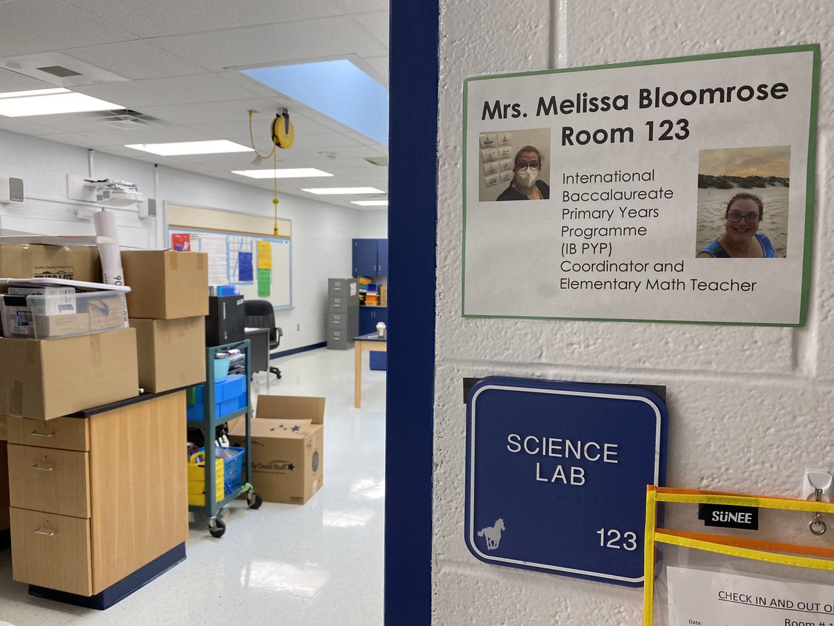 MrsBloomrose's tweet image. So much to do to get ready for August 23 but I have a teacher sign up (photos with and without a mask so they recognize me) @anesmustangs #adventureavocado #pypcoordinator #newclassroom #toomanyboxes #teachersarehoarders #mathclassroom #School2021 #room123