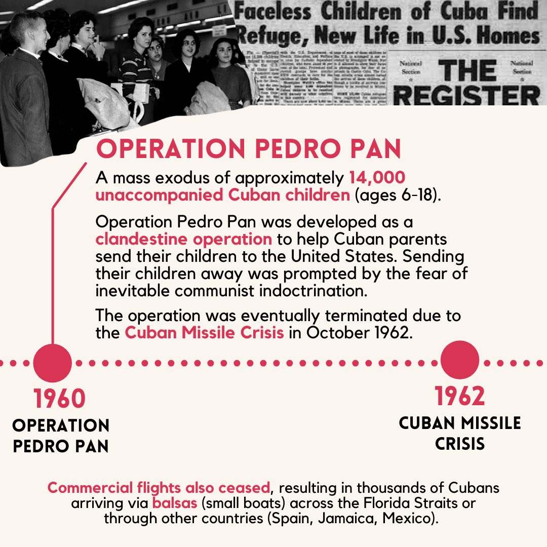 makingitmiami's tweet photo. The #CubanAmerican community has deeply influenced Miami’s lifestyle and culture. With the current situation of #SOSCuba, we wanted to add some historical context to the Cuban Exodus through the following timeline: https://t.co/pHM3LBBeFi