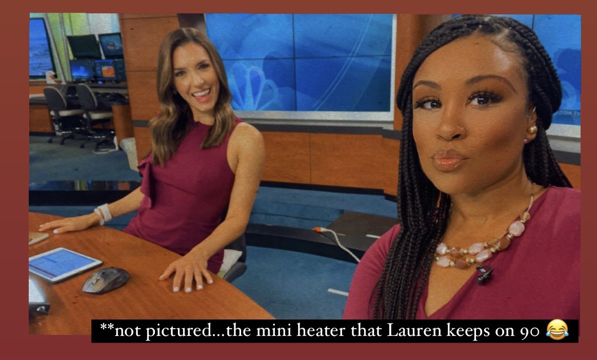 LMelendezNews's tweet photo. Heating up the shows for you this Friday…literally lol! (Glad I’m not the only anemic one here 🥶) #HappyWeekend #PurplePals #Newsers https://t.co/6X9NiEHTLJ