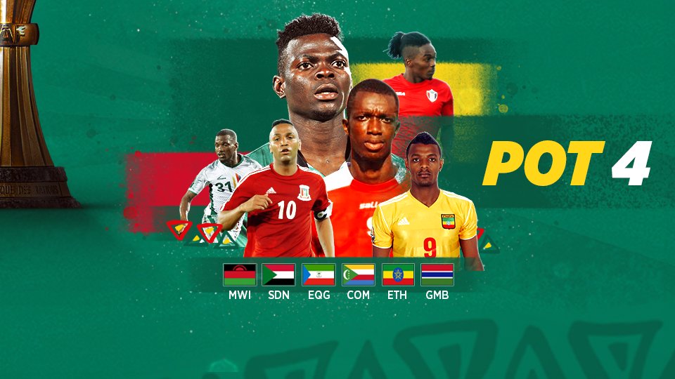 POT 1️⃣ 🇨🇲🇩🇿🇸🇳🇹🇳🇲🇦🇳🇬
POT 2️⃣ 🇪🇬🇬🇭🇨🇮🇲🇱🇧🇫🇬🇳
POT 3️⃣ 🇨🇻🇬🇦🇲🇷🇸🇱🇿🇼🇬🇼
POT 4️⃣ 🇲🇼🇸🇩🇬🇶🇰🇲🇪🇹🇬🇲

#TotalEnergiesAFCON 2021 draw predictions? ⌛