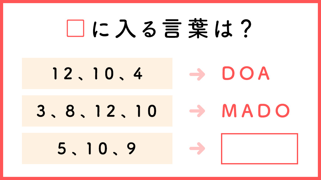 モスバーガー On Twitter 数字を 月の英語名 に変換し 頭文字だけを取り出したものになるので 5 5月 May 10 10月 October 9 9月 September なので 答えは Mos となります モスバーガー