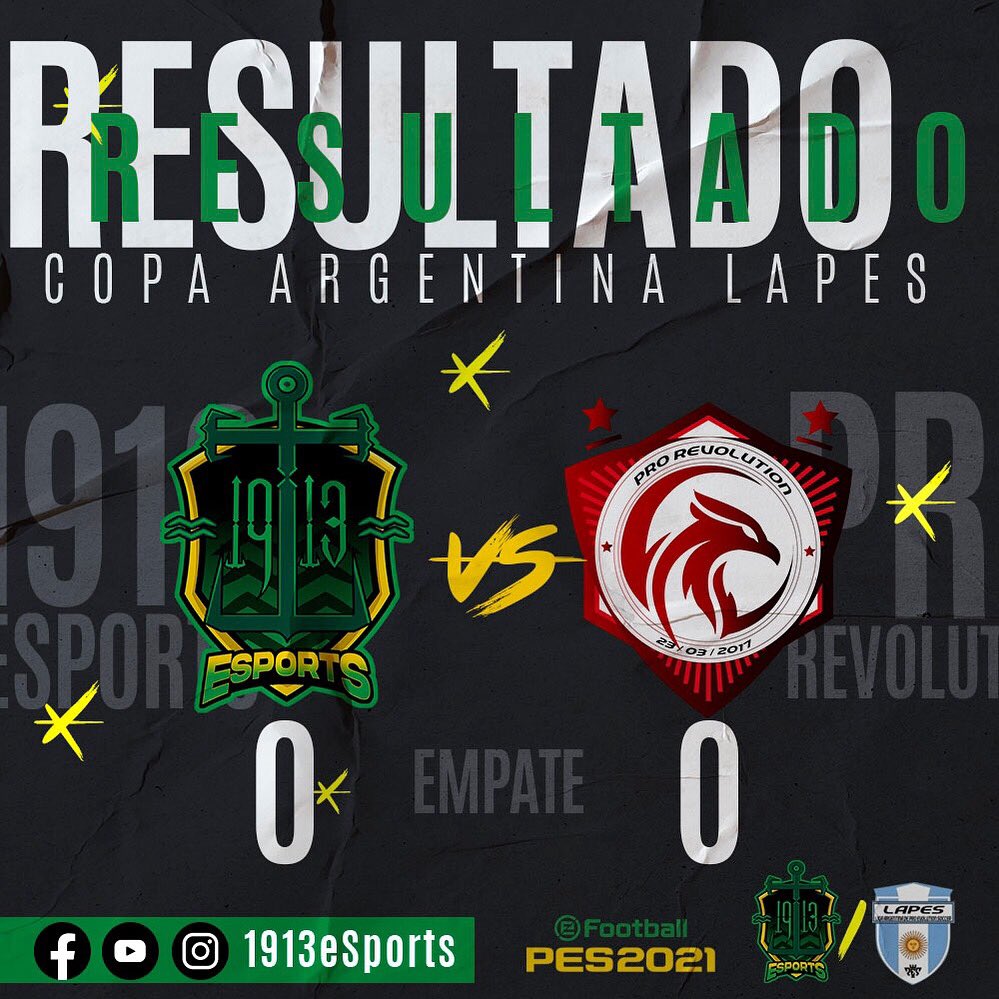 1913eSports's tweet photo. @eFootball @LAPES_ARG #11vs11

🔥COPA ARGENTINA🔥

Empate en 0 en lo que fue el encuentro de clanes frente a  PRO REVOLUTION ! 
#VAMOS1913 🦈 @eSportsAldosivi https://t.co/PgJSyHewdr