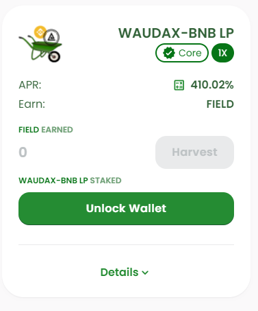 audaxcoin's tweet photo. New wAUDAX-BNB farm launched on https://t.co/DwX0rFBZXr.
Add to the wAUDAX-BNB liquidity pool, and earn $FIELD when you stake your LP tokens.
The YieldFields wAUDAX-BNB pool address is at: https://t.co/3Ynliw5vYl
#AUDAX #Defi #masternodes #YieldField #wAUDAX https://t.co/KCbO48lQ0f