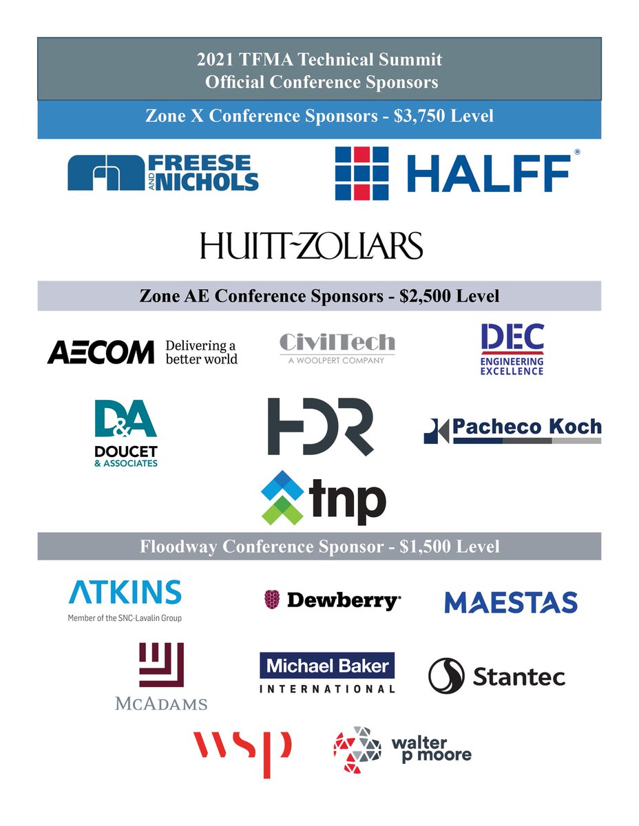 As the 2021 Technical Summit approaches, TFMA thanks our sponsors for their support!