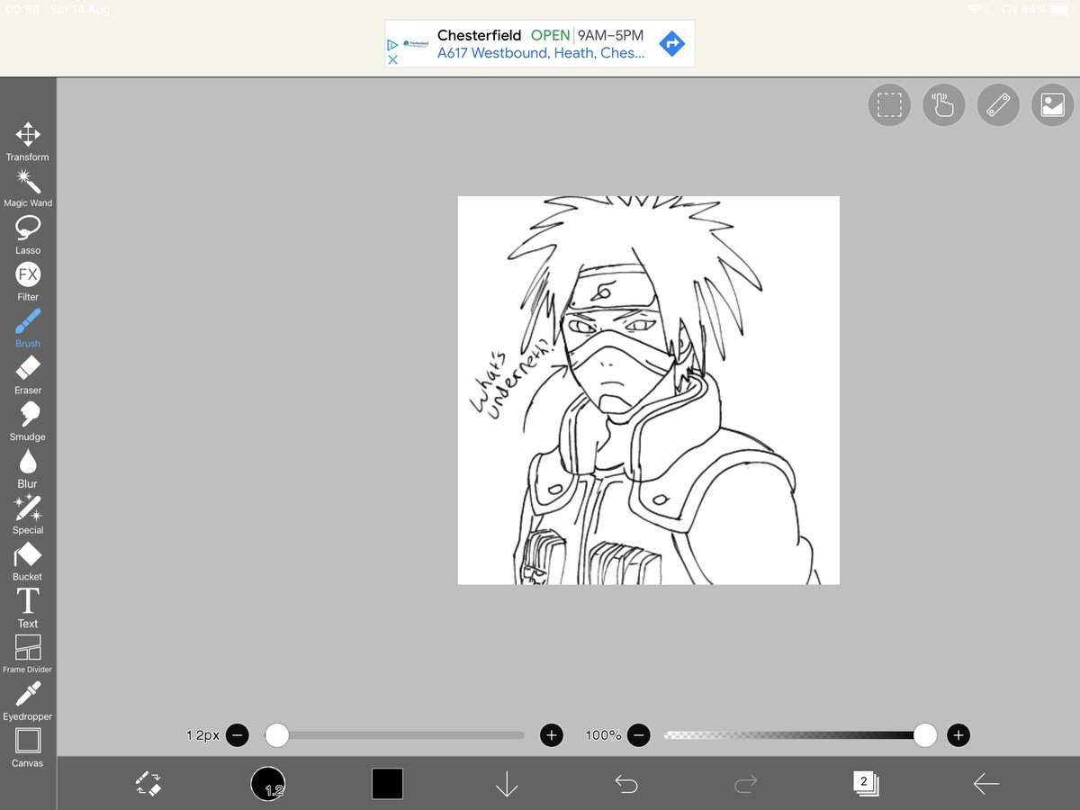 lilbushybrow's tweet image. //what’s underneth kotetsu’s bandage?? 

maybe zits? Ooh what about freckles? Or crazy cat whiskers!?

(quick drawing of Kotetsu)