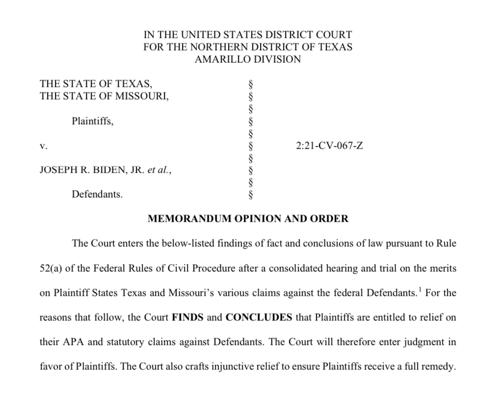 TXAG's tweet image. ANOTHER VICTORY!
We just won our second immigration lawsuit against the Biden Admin! They unlawfully tried to shut down the legal and effective Remain-in-Mexico program, but #Texas and Missouri wouldn’t have it.

Together we sued, and just handed Biden yet another major loss!