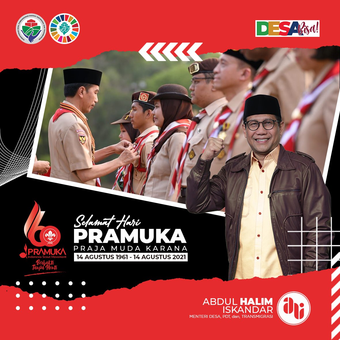 Kami, Pramuka Indonesia
Manusia pancasila
Satya ku kudarmakan
Darma ku kubaktikan
Agar jaya Indonesia
Indonesia
Tanah airku
Kami jadi pandumu
Selamat Hari Pramuka