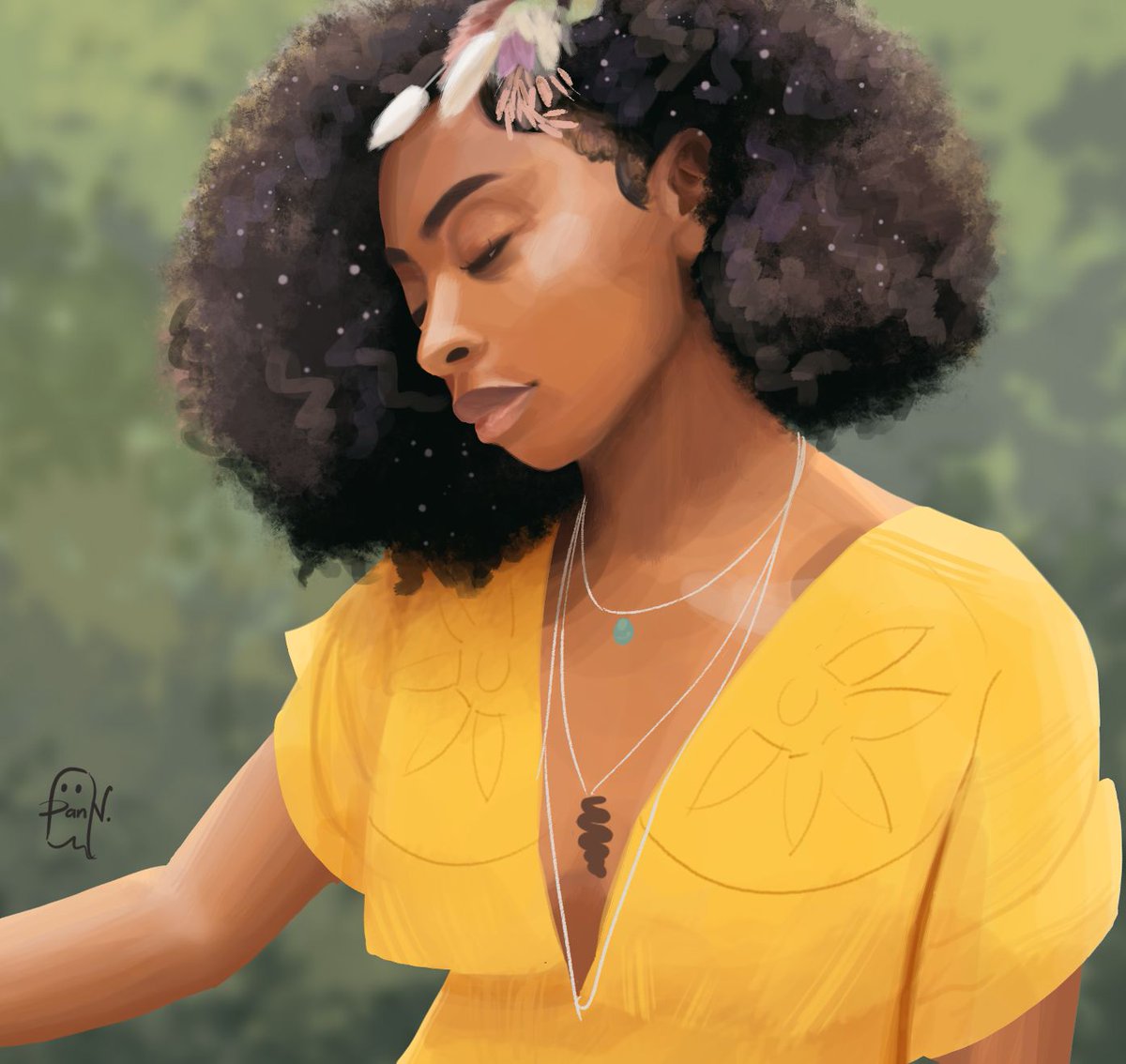 Hey I'm painting portraits now too ⭐️🪶