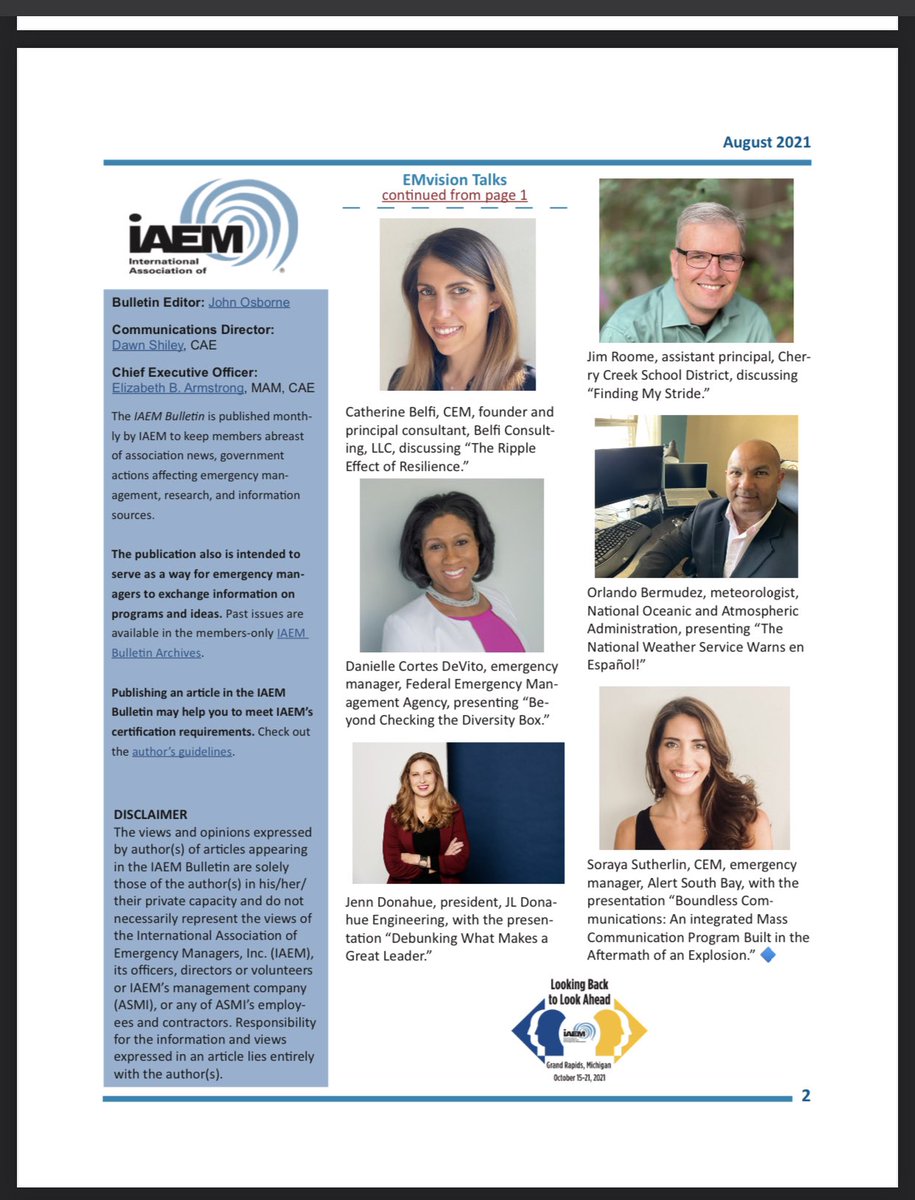 SorayaSutherlin's tweet photo. I’m excited to announce that I have been selected as an #EMVisionTalk speaker for the #IAEM annual conference this year!
#EMGTwitter @iaem @AlertSouthbay https://t.co/v9g1NRJAhl