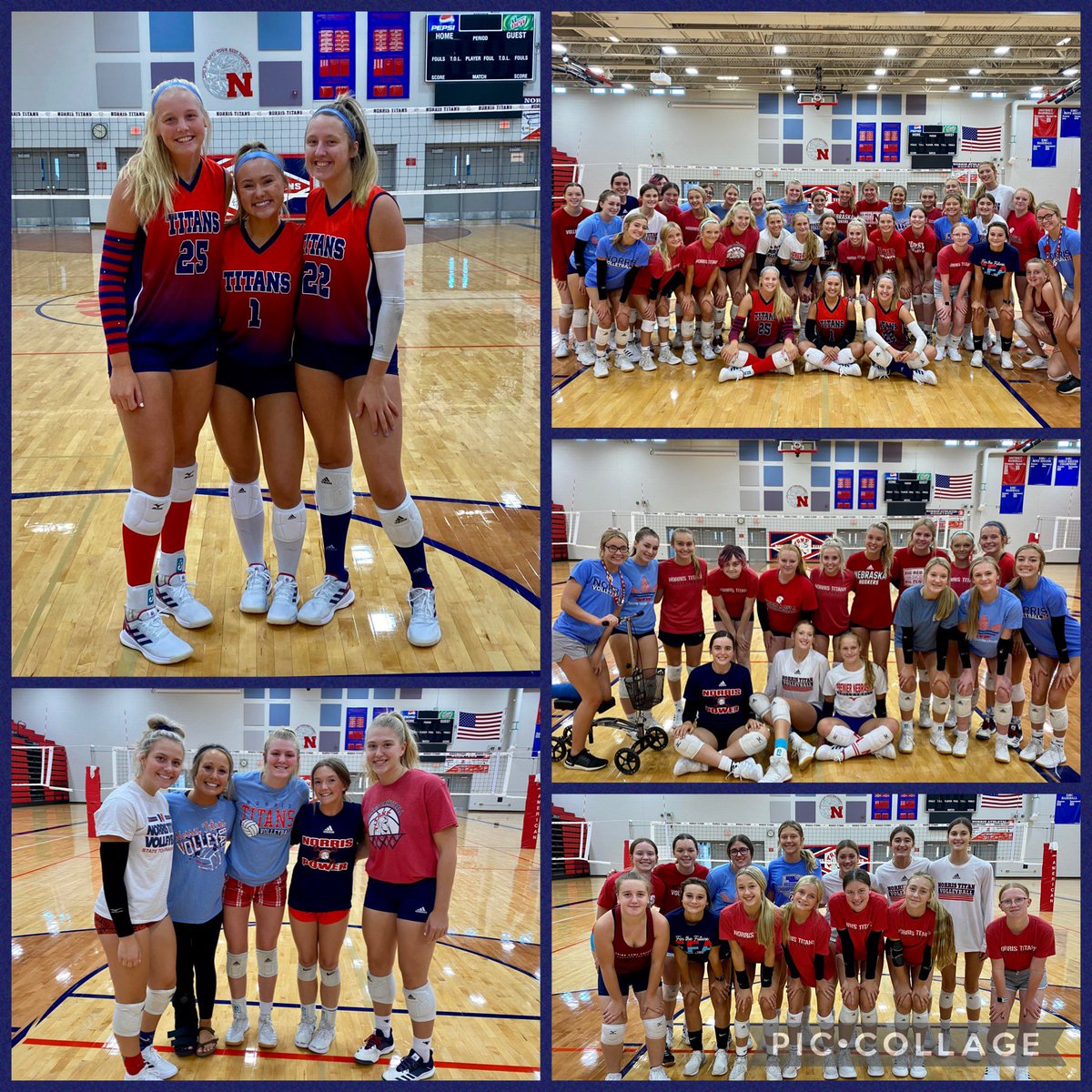 Friday Fun Day in the gym! 🔴⚪️🔵 theme. It’s been a great first week! @boesiger_maisie @ellawaters05 @sydney_jelinek #seniorleaders