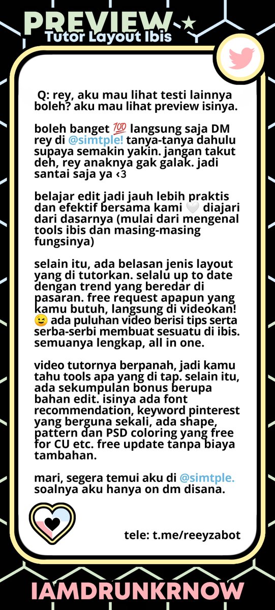 simtple's tweet photo. @ohsinwei halo kak, apakah kamu penasaran dengan caranya membuat layout? mari aku bantu dengan tutor layout yang ajaib ini. video tutornya bisa menyulap kamu menjadi editor hebat. kami siap mengajarimu sampai lihai dalam mendesain. tutor, tips dan triknya lengkap. testi ada di pinned 🤍 https://t.co/usplLSosOp