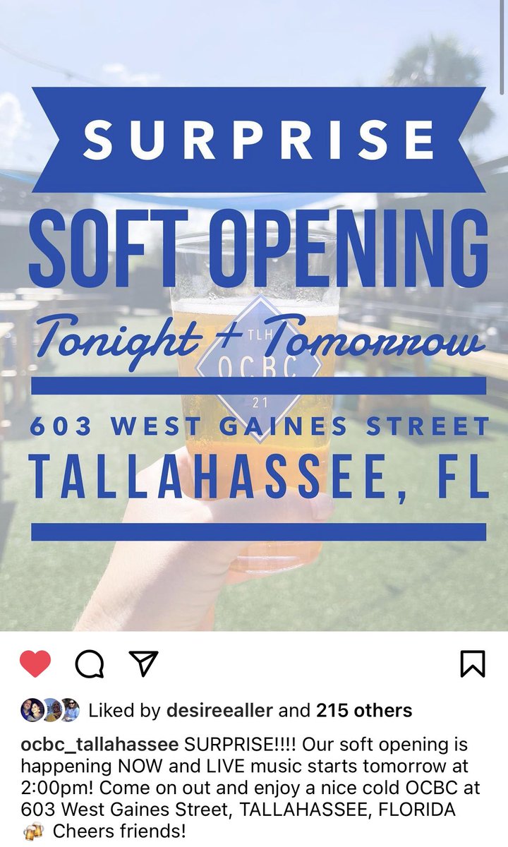 TLHBeerSociety's tweet photo. Cat's officially out of the bag - OCBC Tallahassee is ready for y'all! π π πΊ
Here's a few shots from the (soft) opening night.
So excited about the 850's newest brewery. Wish them all the best. They have made an already great #TLHBeerScene EPICALLY great. https://t.co/pwcjxC4sqX
