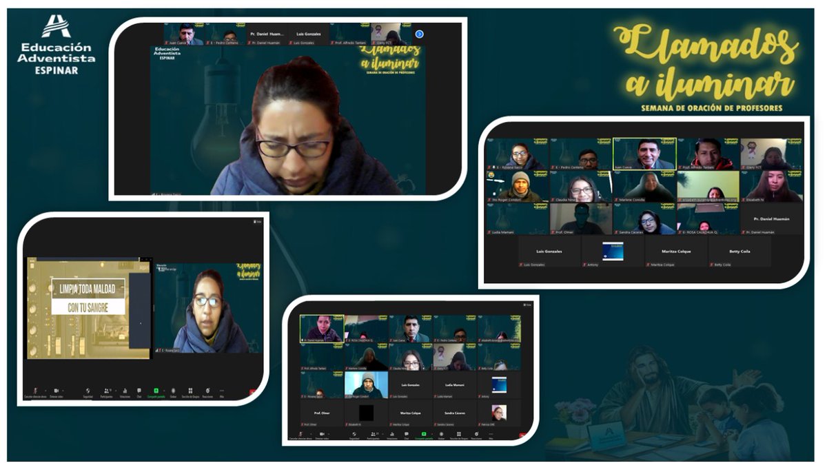 II Semana de oración de maestros. 
Una semana  de fortalecimiento  Espiritual  "Llamados a Iluminar .#ColegioAdventistaEspinar #aeasop 
<a href="/PrDanielHuaman/">Emerson Daniel</a>  <a href="/dinobv/">Dino Barrientos</a>  <a href="/abelapazar/">Abel Apaza</a> <a href="/prraulyaranga/">Raúl Yaranga</a>