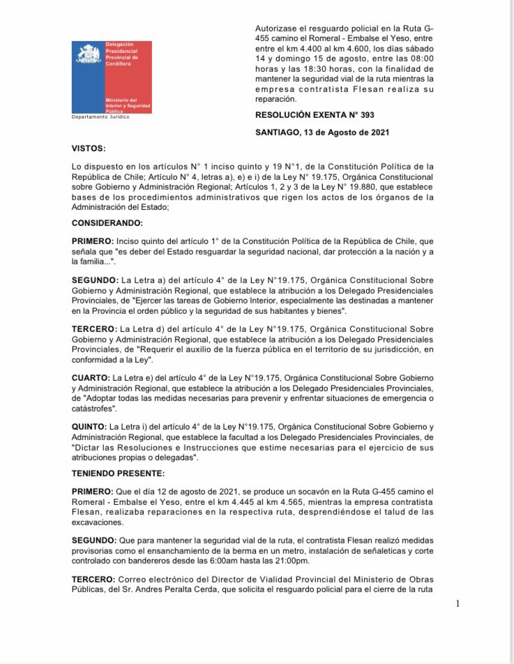 DPPCordillera's tweet photo. ⚠️Informamos: POR TRABAJOS DE REPARACIÓN🚧

🚫🚘Este sábado 14 y domingo 15 de agosto 🛣RUTA G-455 Camino El Romeral - Embalse El Yeso estará CERRADA en la comuna de #SanJoseDeMaipo https://t.co/sn5SfLUA9q