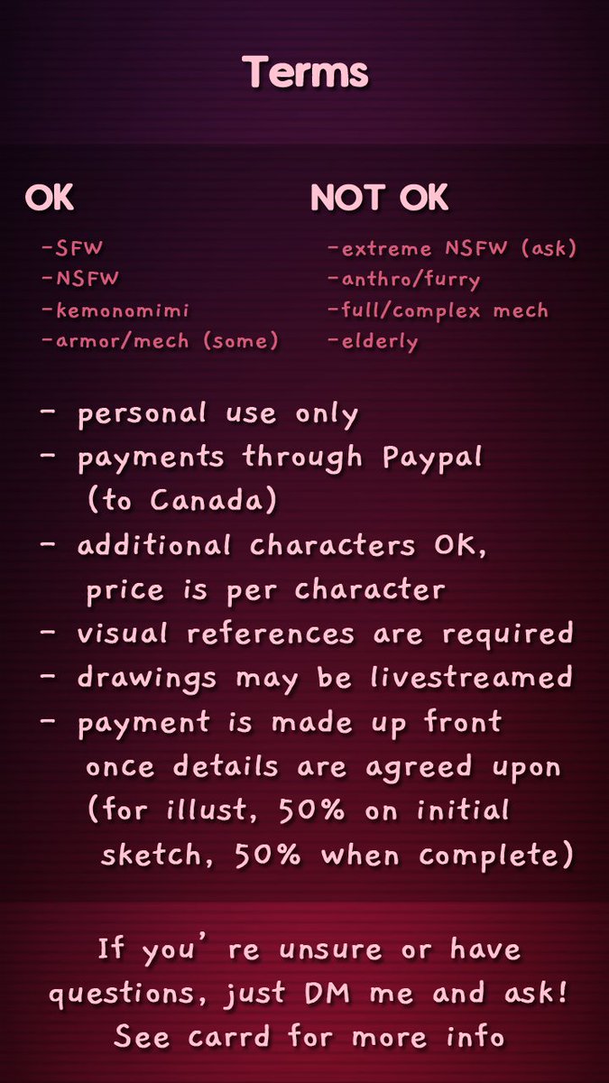 Commissions are OPEN

Sign up here:
--> koi-nano.carrd.co <--

Status, rules, etc. are all there too! DM me if you have questions!!
