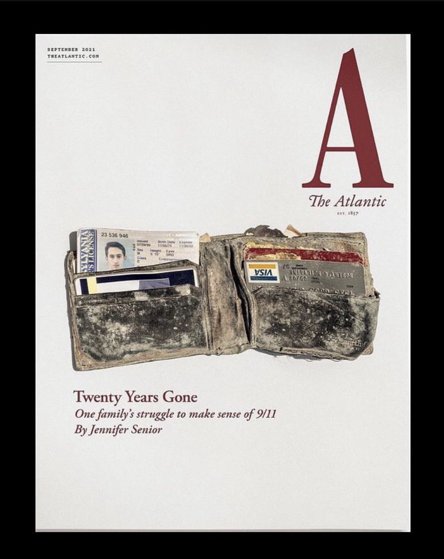 How will media handle the 20th anniversary? Given magnitude of the trauma and the current state of the world, how insightfully and sensitively will it be visualized? A month out, <a href="/TheAtlantic/">The Atlantic</a> keys off this artifact and keepsake. (📷 #DannaSinger via <a href="/coverjunkie/">coverjunkie</a>)