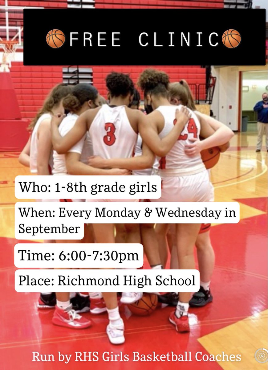 RHS_GirlsBB's tweet photo. ๐ฃ FREE GIRLS BASKETBALL CLINIC https://t.co/IhYxk9opOA