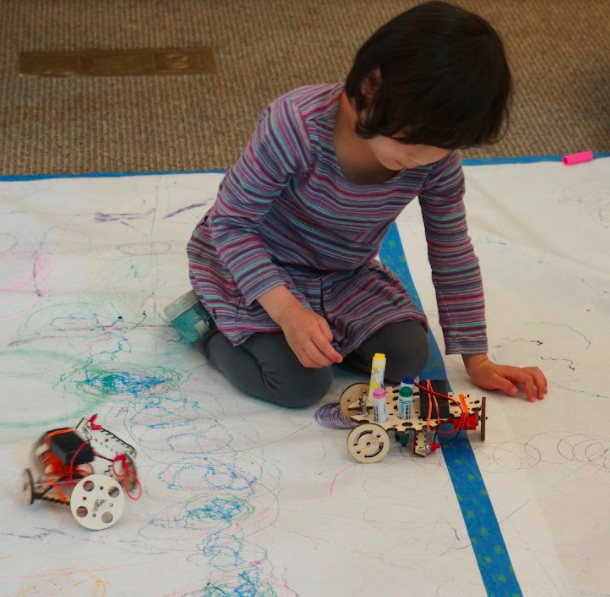 Having fun with our Tinkering Kit can produce a lot of different results! This device can draw with four markers at once! How many markers can you add to your invention?