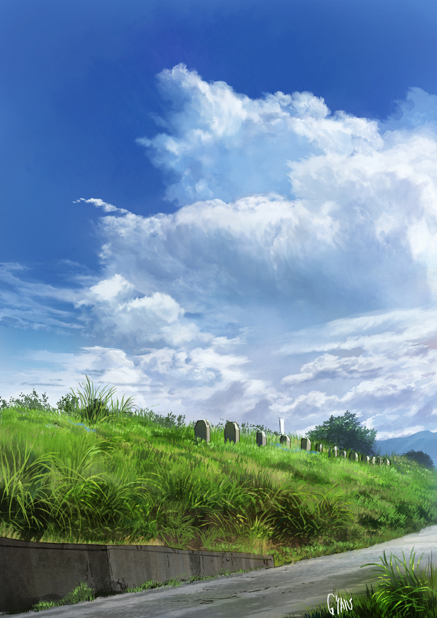 Kei Gyan 夏の空 背景美術 風景画 イラスト Painting T Co V7otbisj9u Twitter