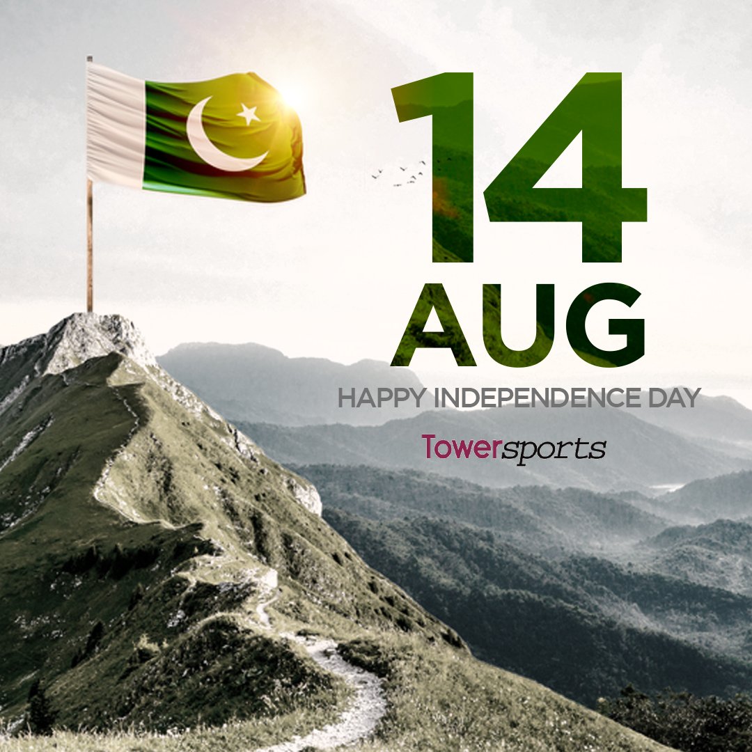 TowerSportsPK's tweet photo. Team Tower Sports wishes all our viewers a very Happy Independence Day! https://t.co/IyaKlHCYIq